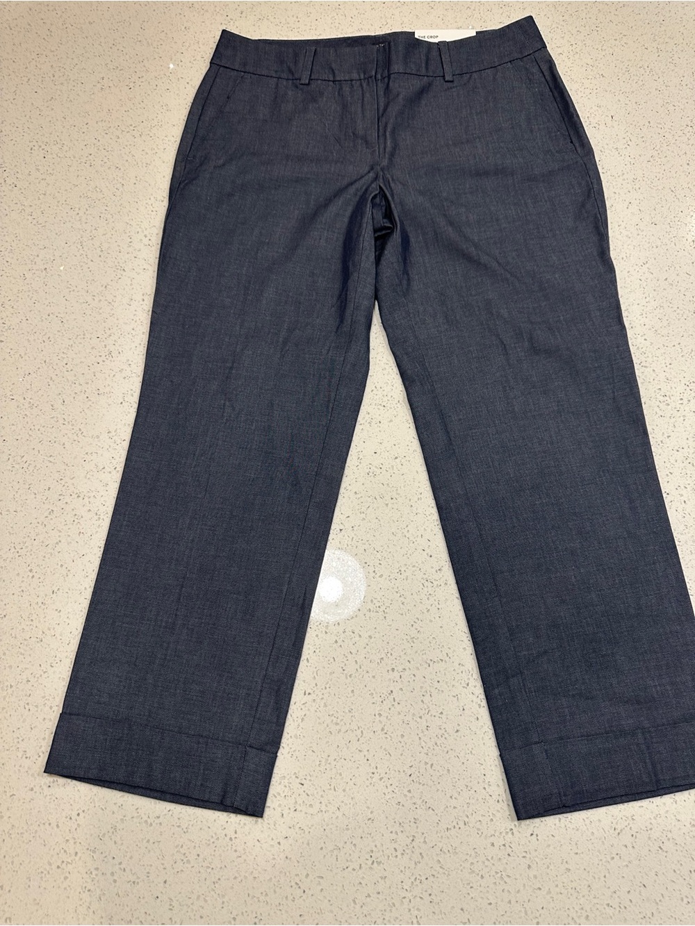 NWT Ann Taylor The Crop Blue pants mid rise/slim leg/hits above the ankle.